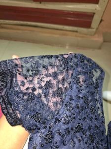 Elegant Dark BLUE net Blouse
