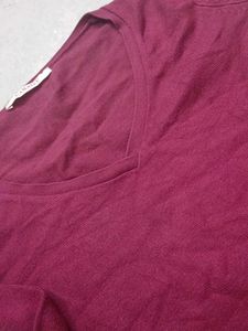 Burgundy V-Neck Sweater