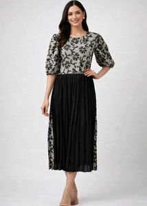 ☄️Elegant Floral Print Midi Dress