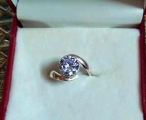 Silver Ring White Stone