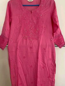 PRICE DROP OFFER👈↘️ FASHOR Pink Embroidered Kurti