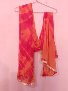 RED EMBROIDERED KURTA AND DUPATTA