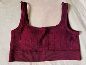 Burgundy Rib-Knit Lounge Co-ord Set