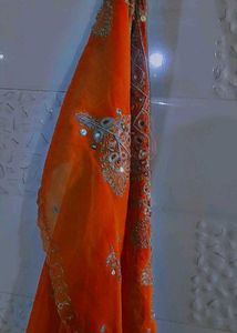 Gorgeous Orange Saree 🧡💫