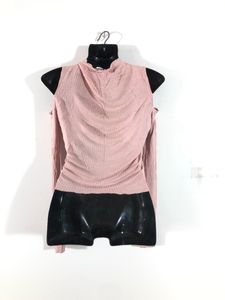Pink Cold Shoulder Long Sleeve Top