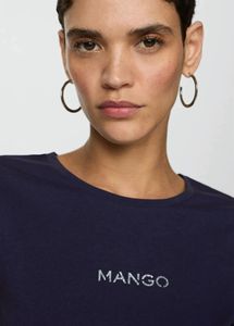 Mango Navy Blue Women's T-Shirt