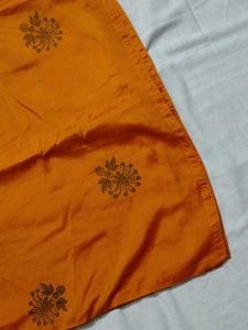 ❗ CLEARANCE ❗Orange Printed Silk Kurta