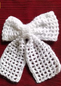 White Crochet Bow Accessory