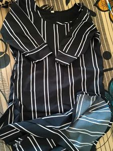 Striped Black Kurti With Belt
