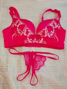 Red Bra &amp; Thong Set