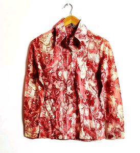 Rust Colour Printed Shirt Size-32-34