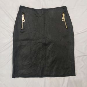 Black Faux Leather Skirt