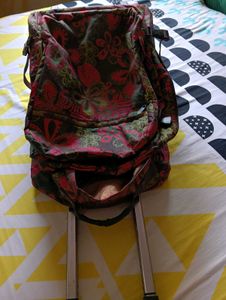Floral Print Wheeled Travel Bag