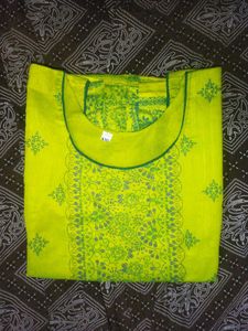 Green & Blue Printed Kurti - XXL