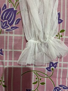 Sheer White Ruffle Crop Top