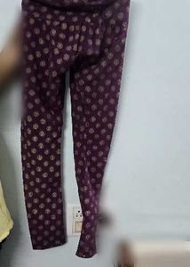 Stylish Purple Printed Salwar pant with dupatta