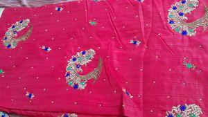 Embroidered Red &amp; Gold Saree