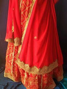 Red Bandhani Lehenga ✨❤️