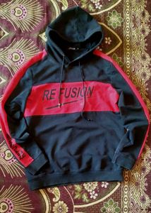 Black Red Hooded Swetie For Boys