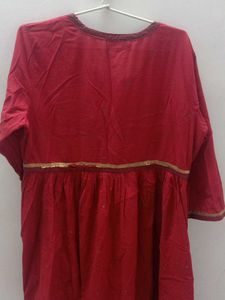 Red Embroidered Kurta