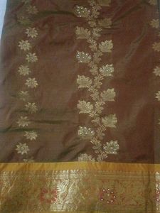 New Silk Saree Mix Zari With Maggam Work Blouse Pi