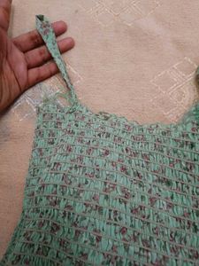 Green Floral Ruffle Beutiful Top