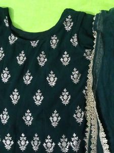 Green Embroidery Sharara Suit