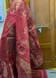 Red With Mirrored Saree