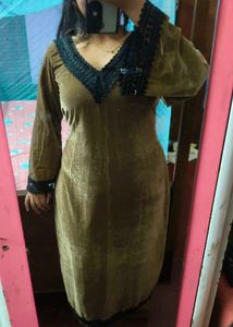 Velvet Brown Pakistani Kurta