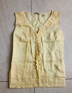 Vintage Sleeveless Button-Down Top