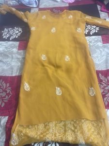 Yellow Chikankari Kurti