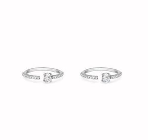Real 925 Silver Oxidised Diamond Toe Rings