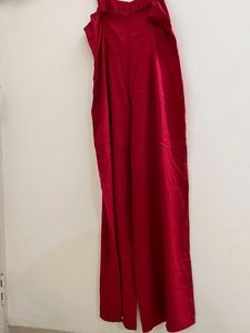Red Jump Suit With Sleeveless