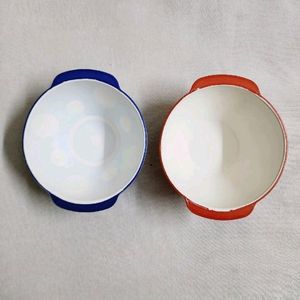 Polka Dots Bowls With Spoons