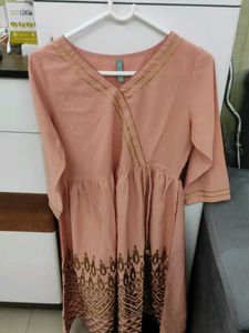 Peach Printed Kurta