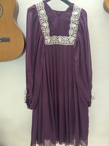 Elegant Purple Embroidered Anarkali kurta with pan