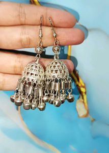 Silver Jhumka Earrings