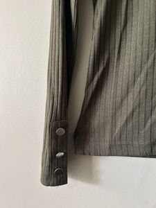 WESTSIDE Olive Green Ribbed top