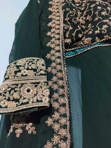 Emerald Green Embroidered Lehenga Set