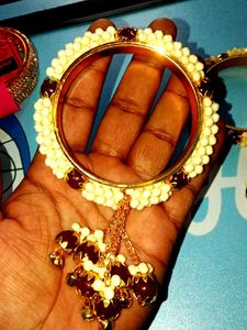 Combo Necklace And To Bangles Kade Set