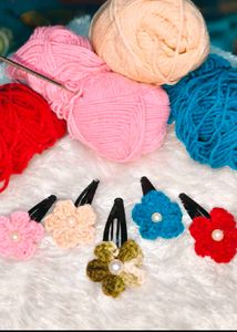 Cute Flower Hair Clips Set 6 pieces