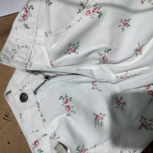 Floral Print High Waist Jeans