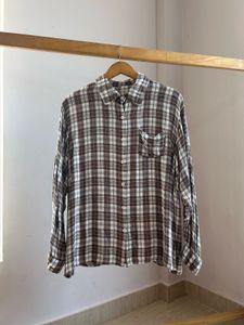 Checked Cotton Blend Shirt