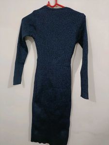 Navy Blue wool Bodycon Dress