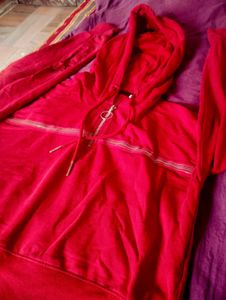 Red Quarter-Zip Hoodie