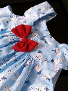Newly Stiched Dress For Little Angels  The Colour Is A Little Dark Sky Blue The Photo Clarity Is Not Good