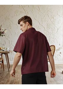 Burgundy Patterned Shirt