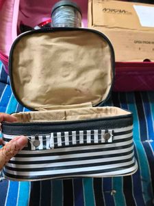 Striped Cosmetic/Makeup Bag