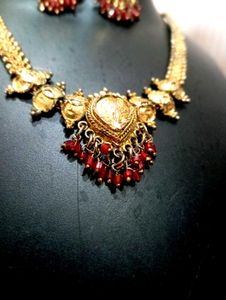 Vintage Gold Plated Necklace With Beads