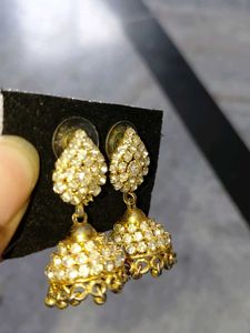 Gold Jhumka Earrings